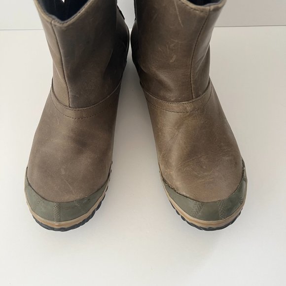 Sorel Women’s Brown/Green Waterproof Pull-On Slimboot Sz 11 - Picture 3 of 16